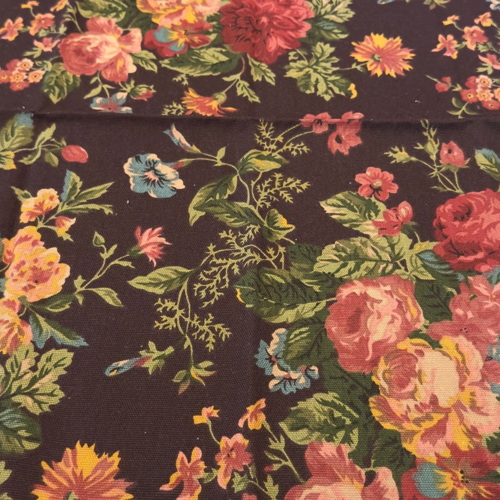 Lauren Ralph Lauren Floral Cloth Napkins Set 4 Brown Rose English Country 20x20 - Picture 6 of 9